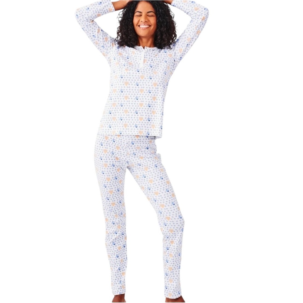 NWT Roller Rabbit Festival of Lights Pima Cotton Pajama Set Sz L